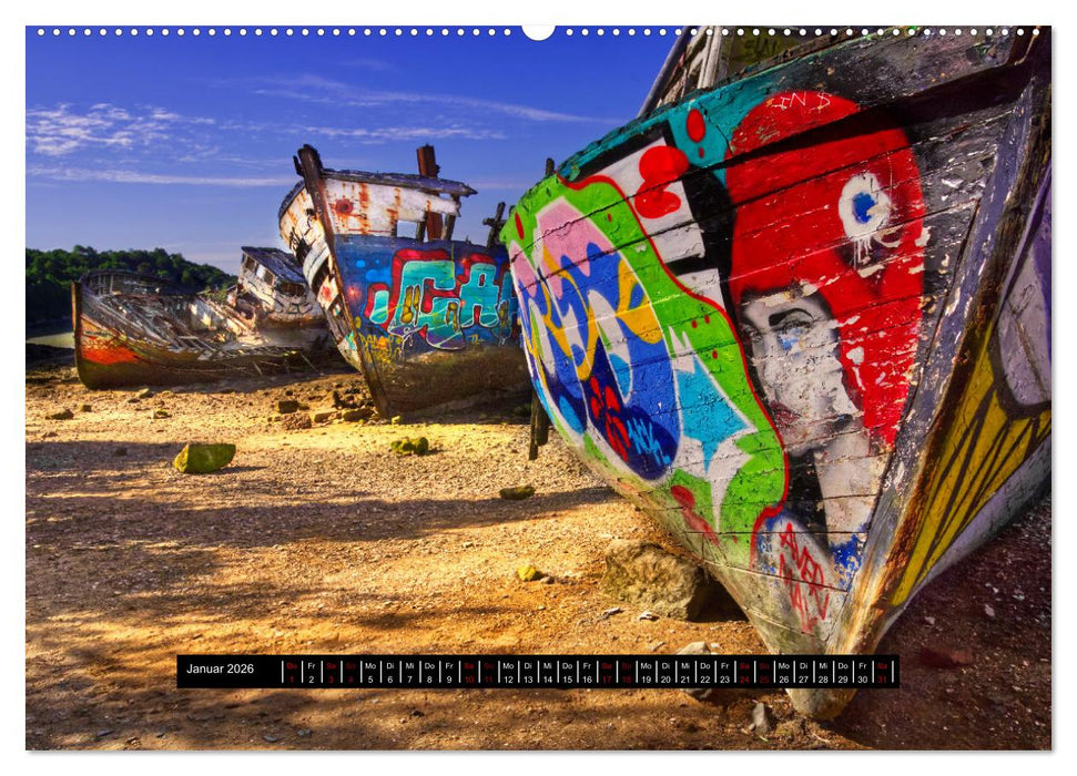 Schiffsfriedhöfe in der Bretagne (CALVENDO Wandkalender 2026)
