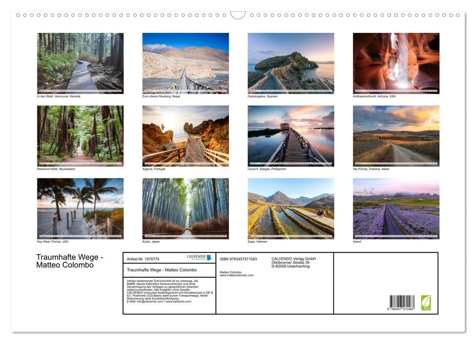 Traumhafte Wege - Matteo Colombo (CALVENDO Wandkalender 2026)