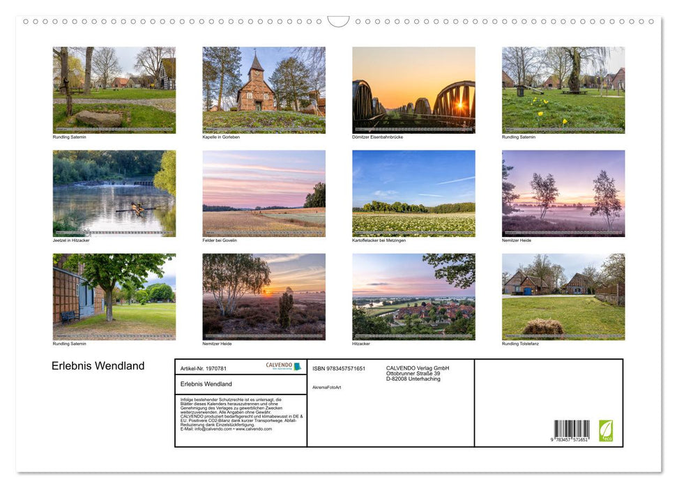 Erlebnis Wendland (CALVENDO Wandkalender 2026)
