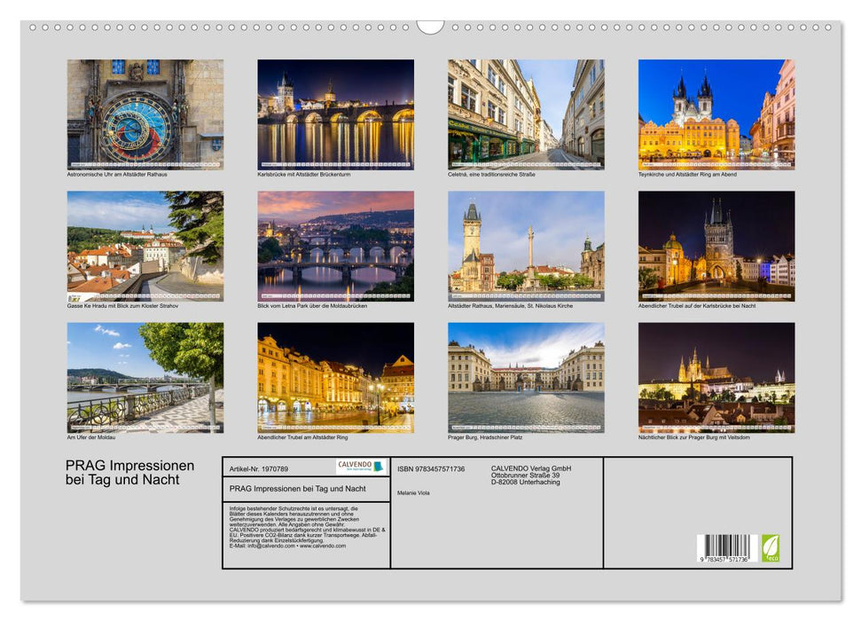 PRAG Impressionen bei Tag und Nacht (CALVENDO Wandkalender 2026)