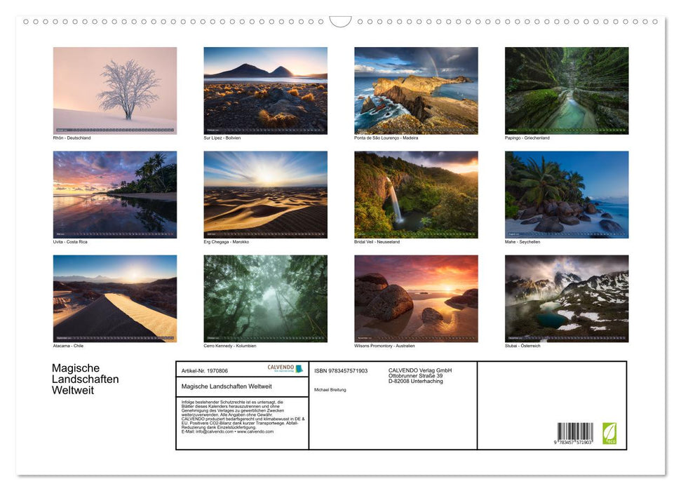 Magische Landschaften Weltweit (CALVENDO Wandkalender 2026)