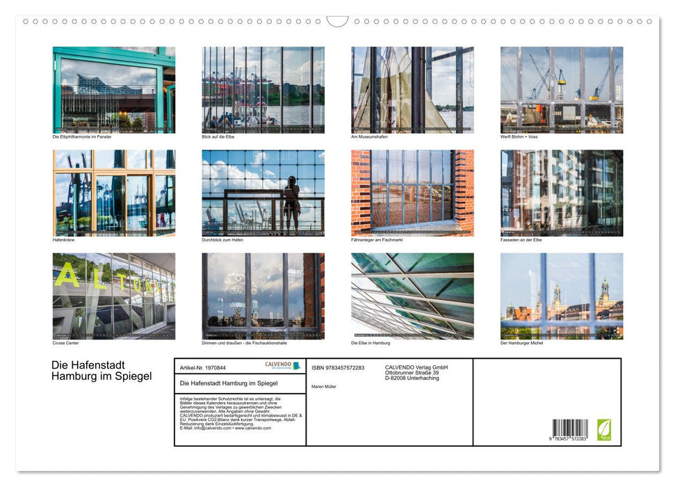Die Hafenstadt Hamburg im Spiegel (CALVENDO Wandkalender 2026)