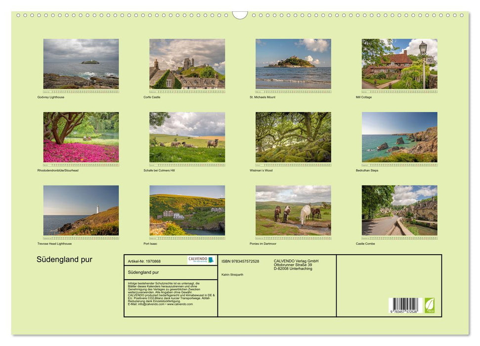 Südengland pur (CALVENDO Wandkalender 2026)