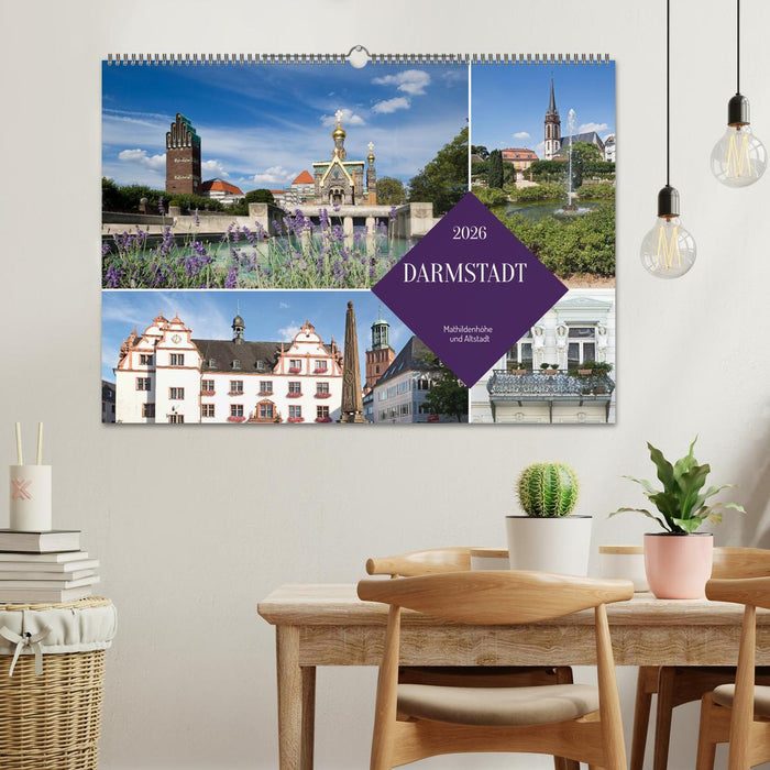 Darmstadt - Mathildenhöhe und Altstadt (CALVENDO Wandkalender 2026)