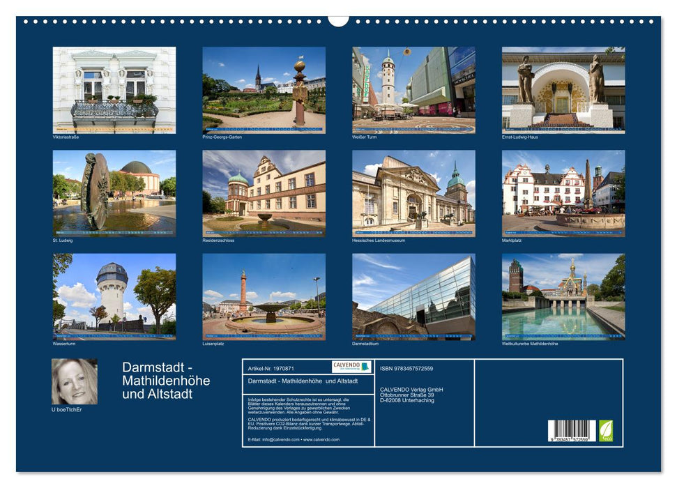 Darmstadt - Mathildenhöhe und Altstadt (CALVENDO Wandkalender 2026)