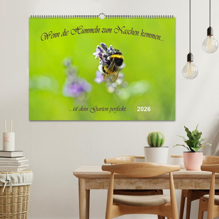 Wenn die Hummeln zum naschen kommen, ist dein Garten perfekt (CALVENDO Wandkalender 2026)