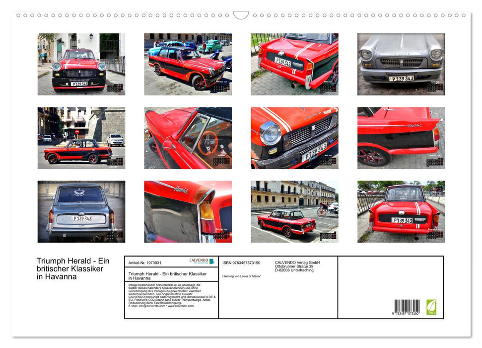 Triumph Herald - Ein britischer Klassiker in Havanna (CALVENDO Wandkalender 2026)