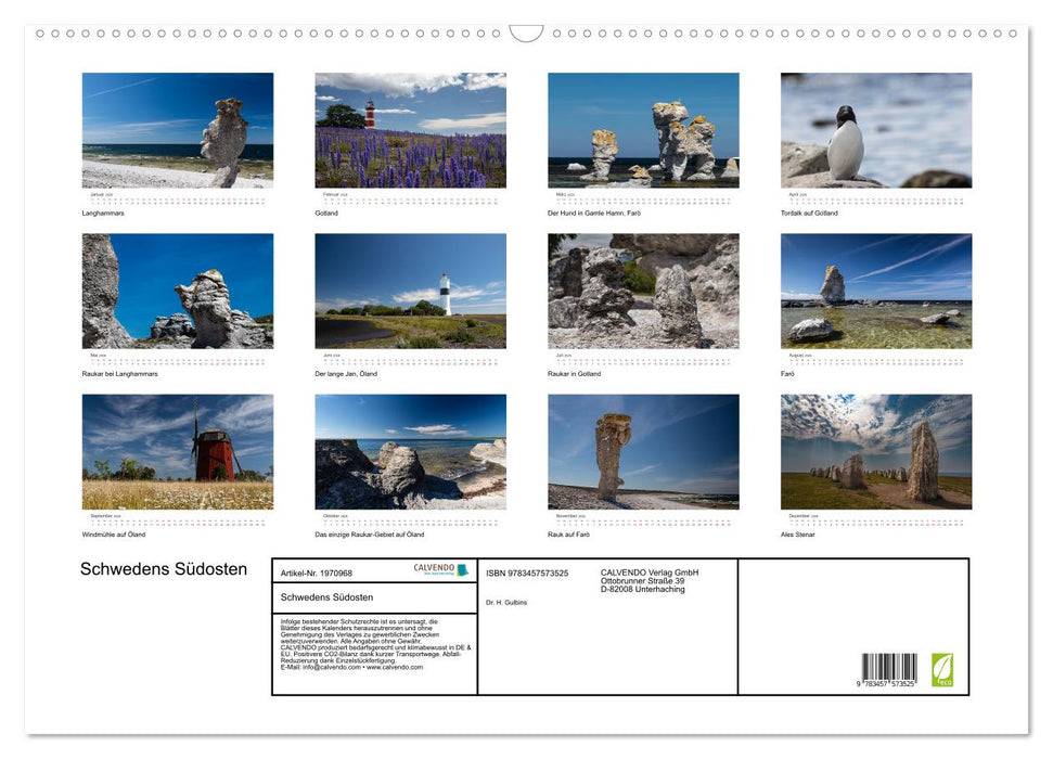 Schwedens Südosten (CALVENDO Wandkalender 2026)