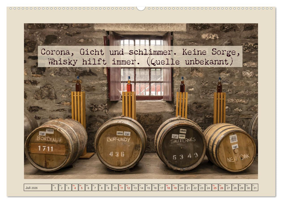 Weise Whisky-Worte (CALVENDO Premium Wandkalender 2026)