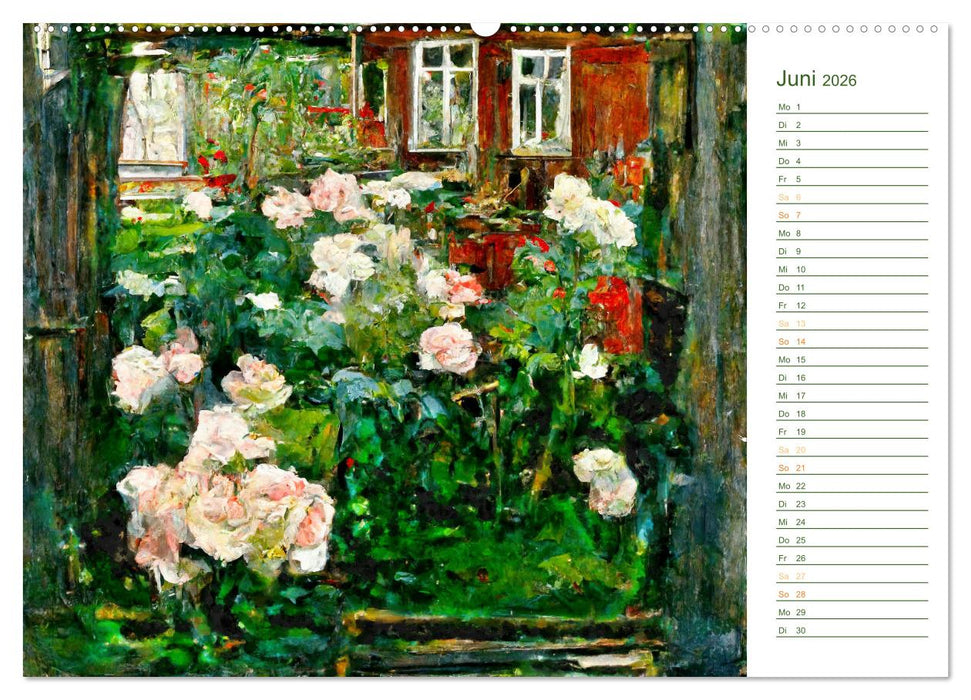 Malerische Gärten - Im Stile des Impressionismus (CALVENDO Wandkalender 2026)