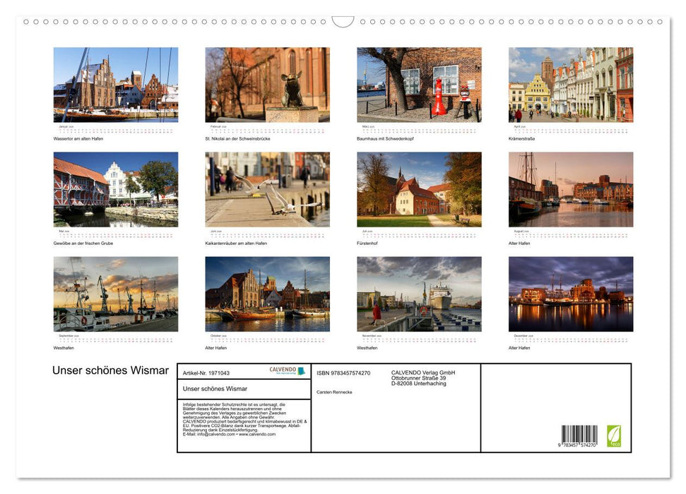 Unser schönes Wismar (CALVENDO Wandkalender 2026)
