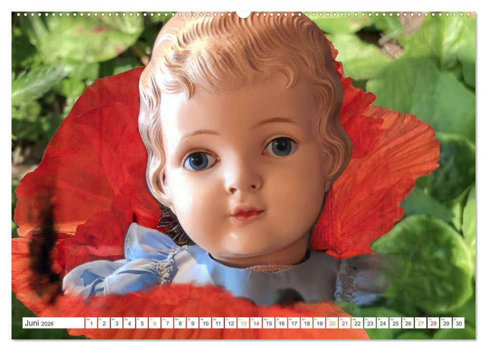 Alte Puppen und Blumen (CALVENDO Wandkalender 2026)