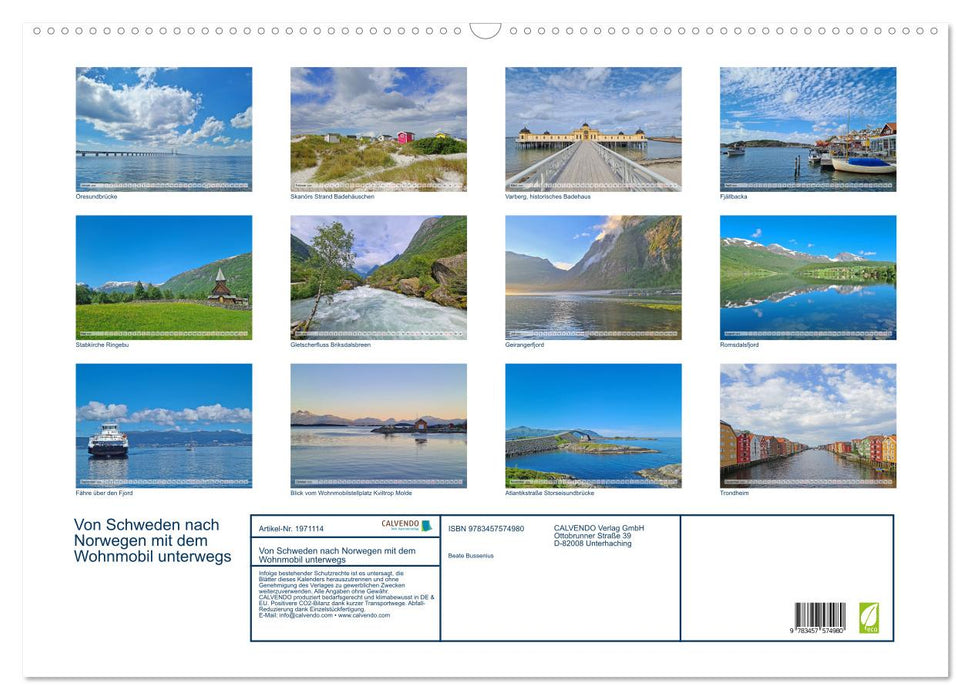 Von Schweden nach Norwegen mit dem Wohnmobil unterwegs (CALVENDO Wandkalender 2026)