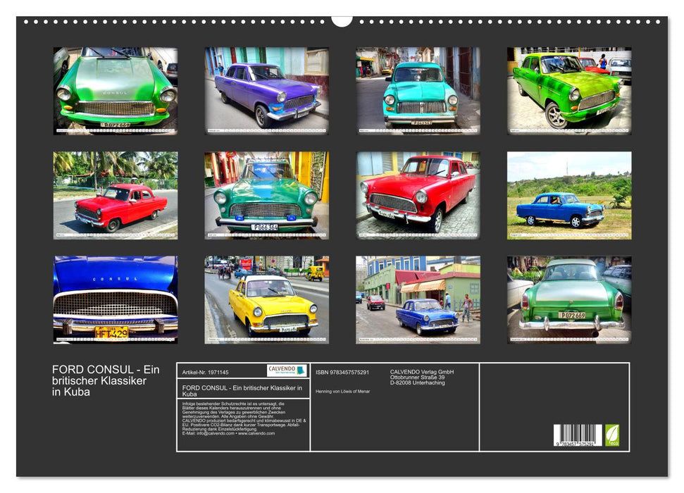 FORD CONSUL - Ein britischer Klassiker in Kuba (CALVENDO Wandkalender 2026)