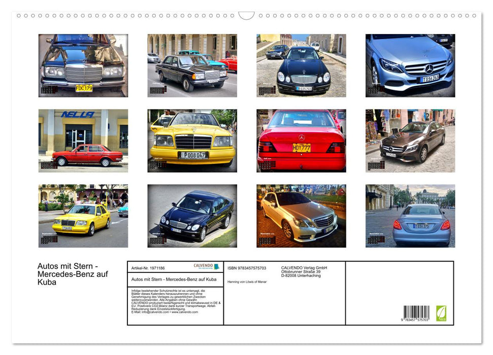 Autos mit Stern - Mercedes-Benz auf Kuba (CALVENDO Wandkalender 2026)