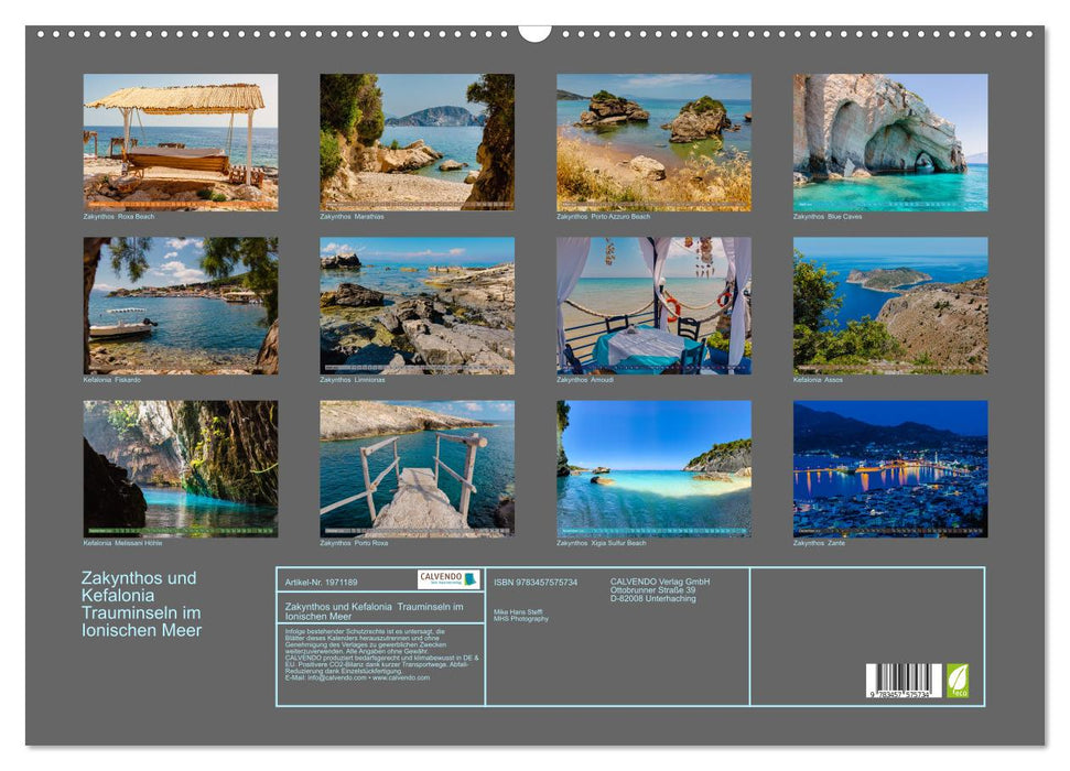 Zakynthos und Kefalonia Trauminseln im Ionischen Meer (CALVENDO Wandkalender 2026)