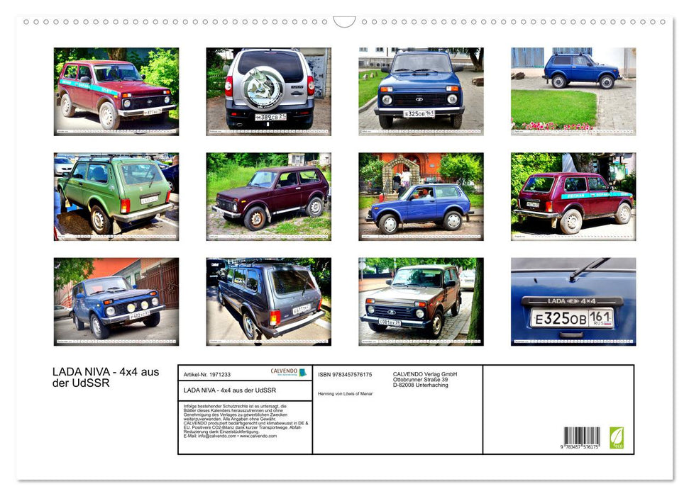 LADA NIVA - 4x4 aus der UdSSR (CALVENDO Wandkalender 2026)