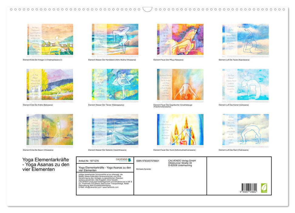 Yoga Elementarkräfte - Yoga Asanas zu den vier Elementen (CALVENDO Wandkalender 2026)