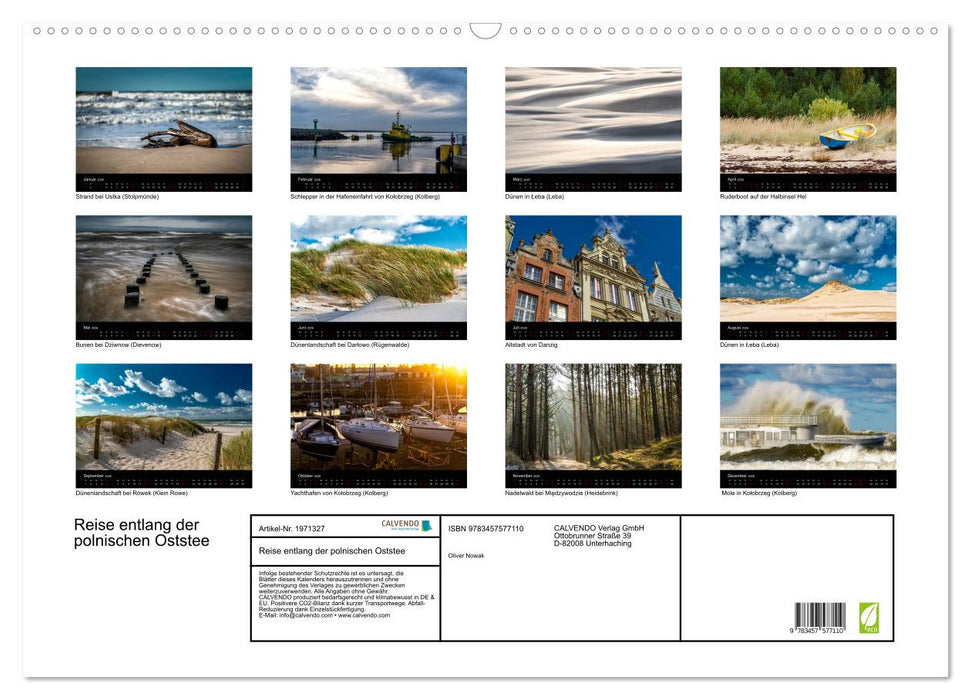 Reise entlang der polnischen Oststee (CALVENDO Wandkalender 2026)