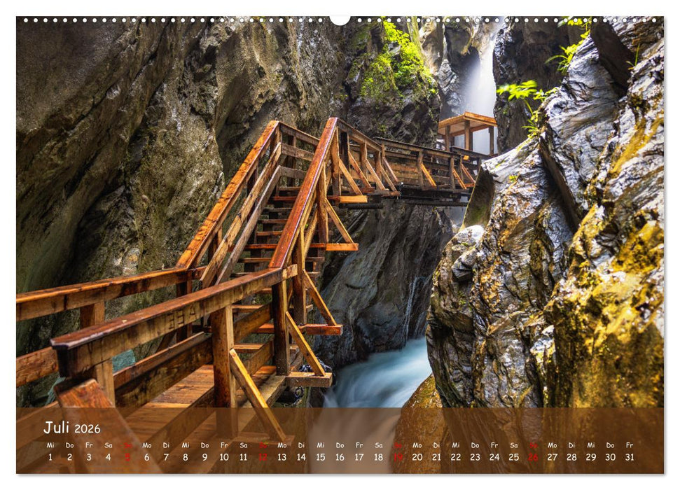 Faszinierende Naturschauspiele - imposante Klamm und Wasserfall Fotografie (CALVENDO Premium Wandkalender 2026)