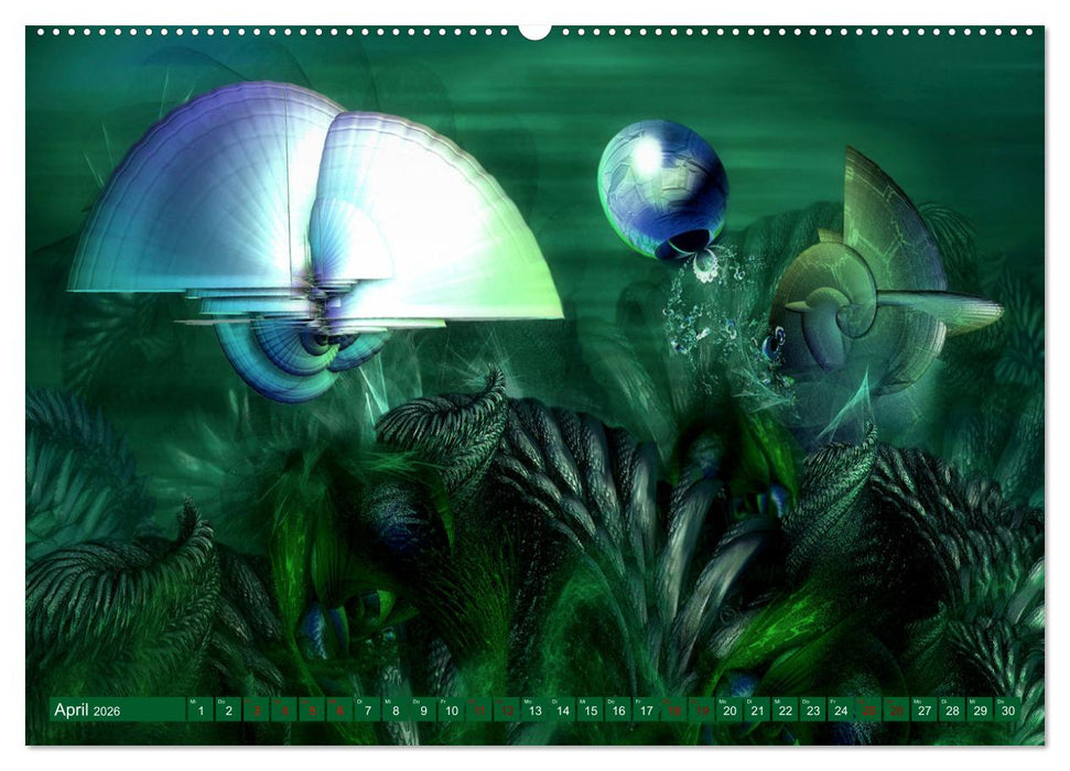 Fraktale Fantasiewelten (CALVENDO Wandkalender 2026)