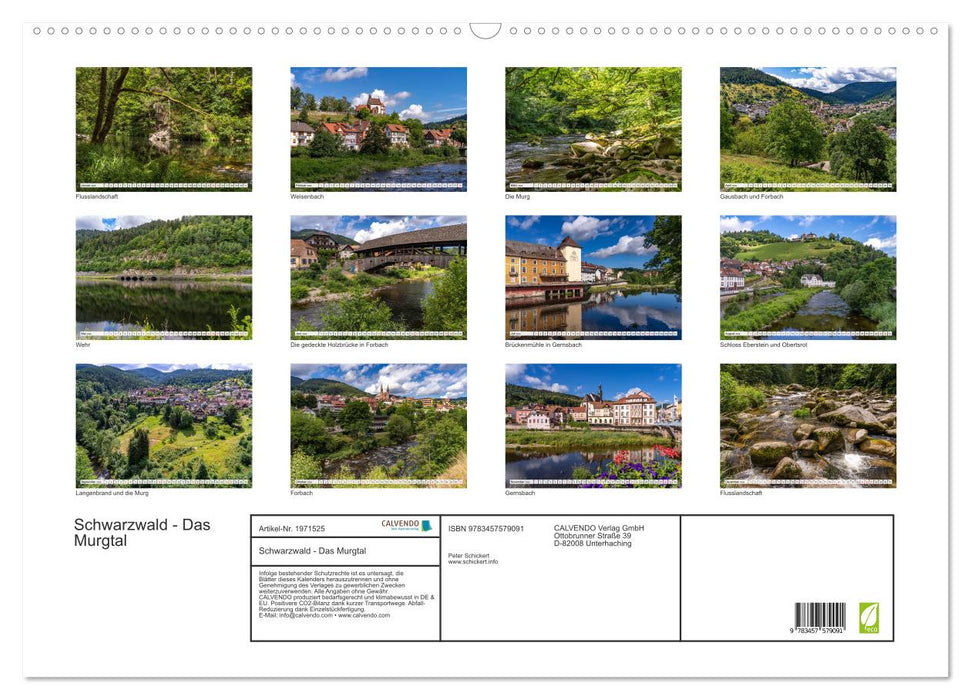 Schwarzwald - Das Murgtal (CALVENDO Wandkalender 2026)