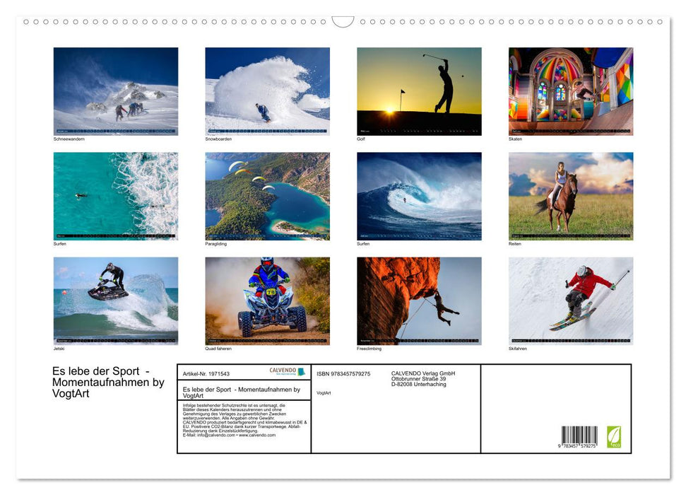 Es lebe der Sport - Momentaufnahmen by VogtArt (CALVENDO Wandkalender 2026)