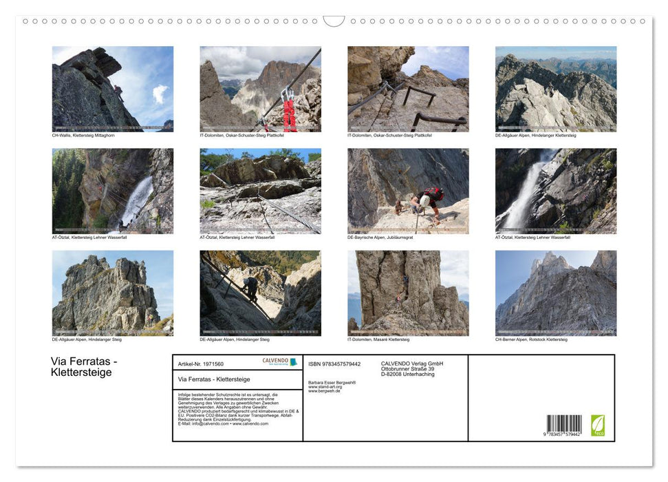 Via Ferratas - Klettersteige (CALVENDO Wandkalender 2026)