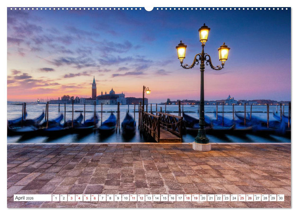 Venedig und Burano - Lagunenstadt und bunte Häuser (CALVENDO Premium Wandkalender 2026)