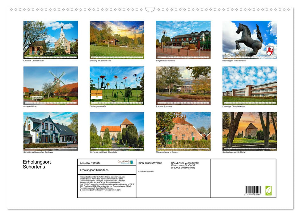 Erholungsort Schortens (CALVENDO Wandkalender 2026)