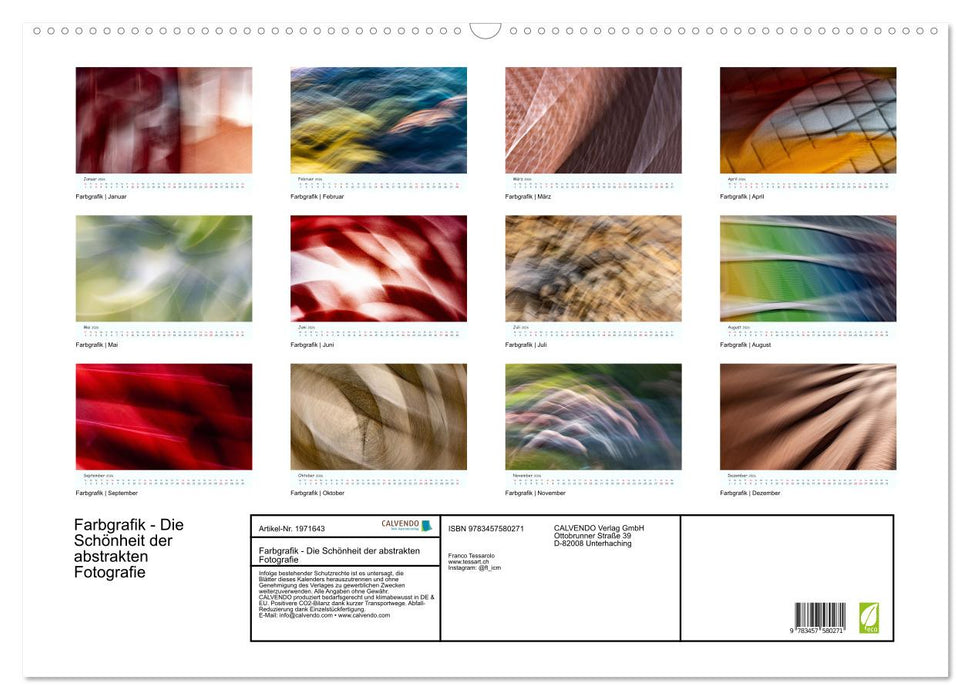Farbgrafik - Die Schönheit der abstrakten Fotografie (CALVENDO Wandkalender 2026)