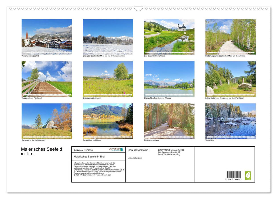 Malerisches Seefeld in Tirol (CALVENDO Wandkalender 2026)