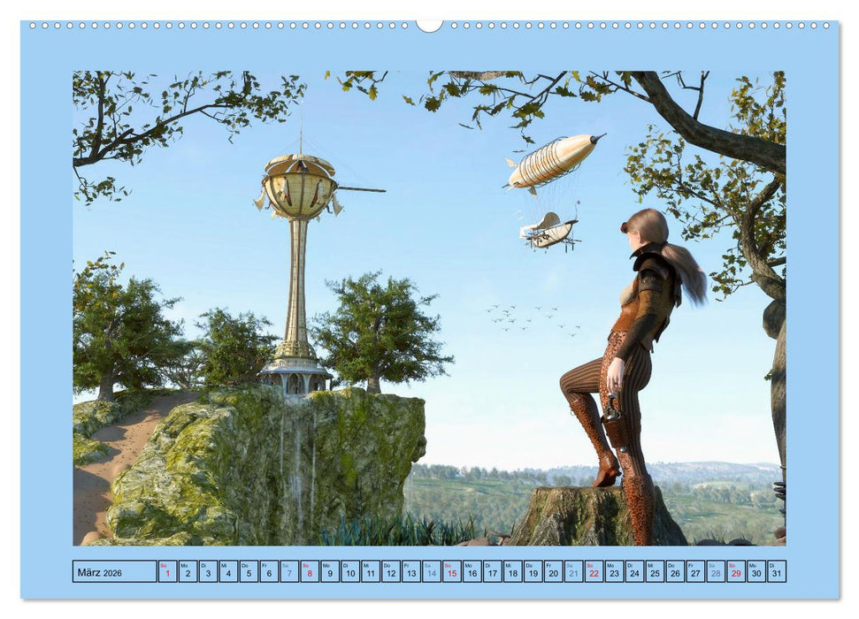 Steampunk Luftschiffe (CALVENDO Premium Wandkalender 2026)