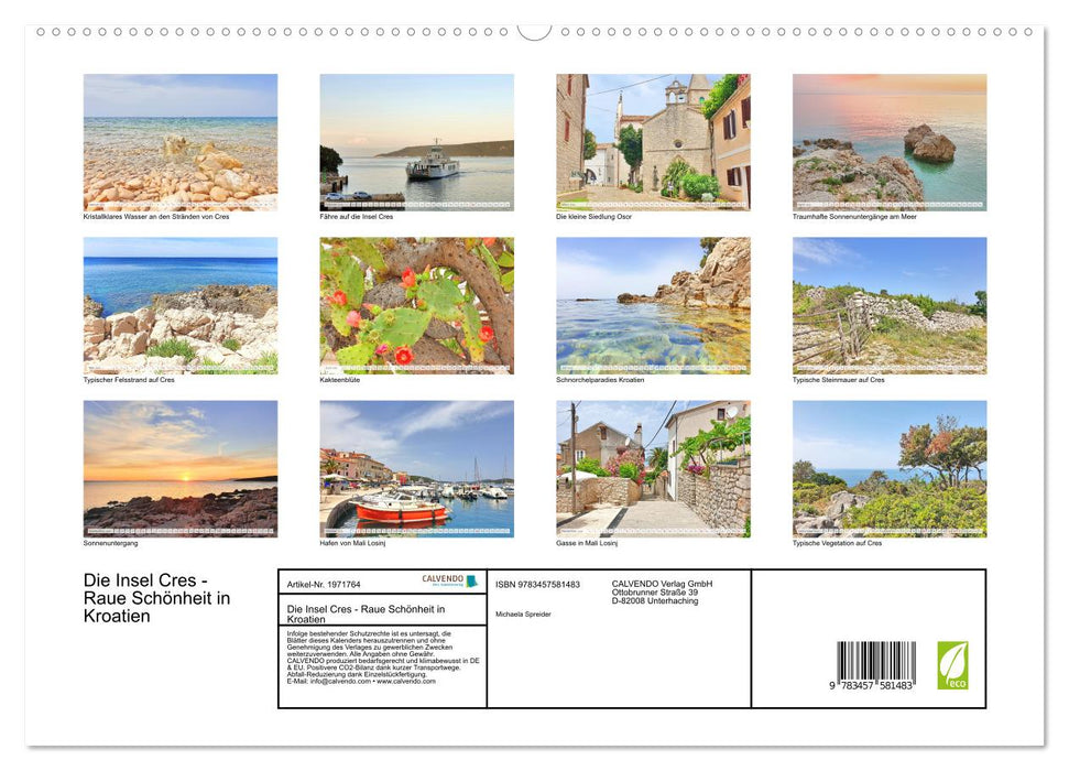 Die Insel Cres - Raue Schönheit in Kroatien (CALVENDO Premium Wandkalender 2026)