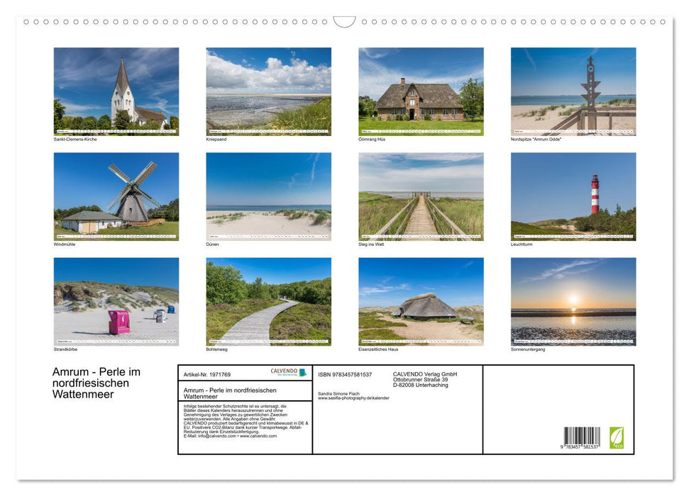 Amrum - Perle im nordfriesischen Wattenmeer (CALVENDO Wandkalender 2026)