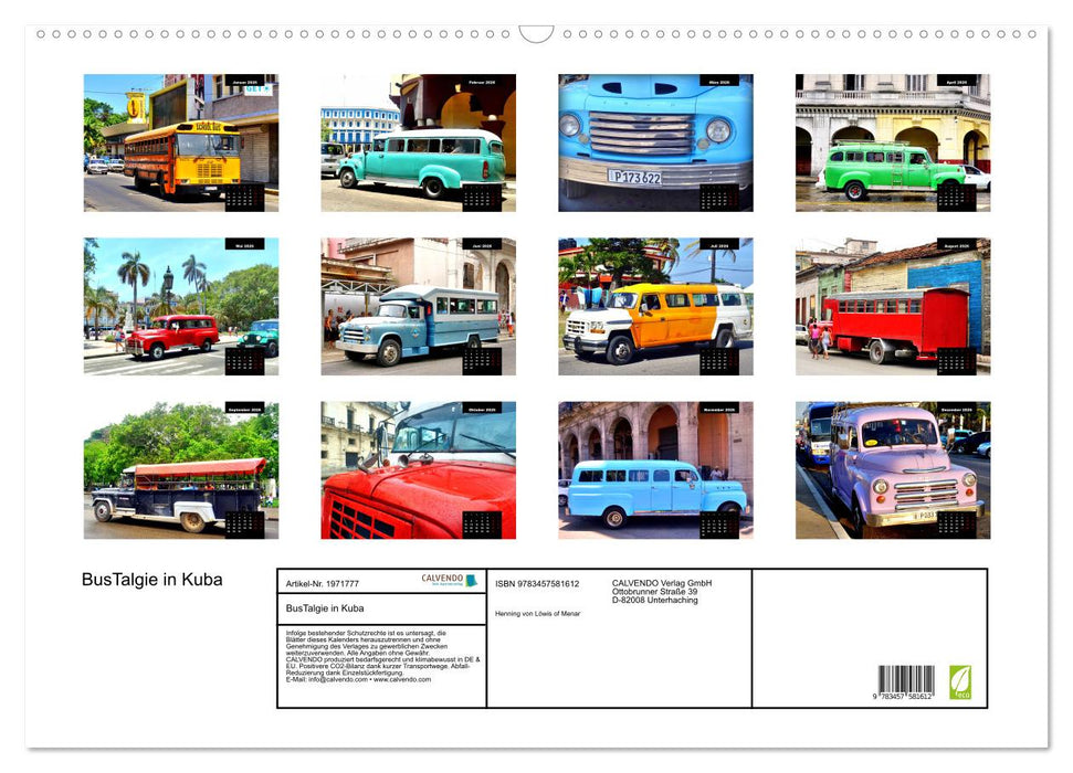 BusTalgie in Kuba (CALVENDO Wandkalender 2026)