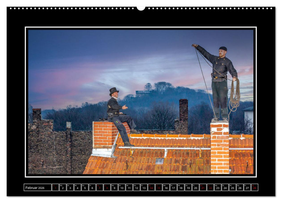Schornsteinfeger über Berlin - Glückseligkeit (CALVENDO Premium Wandkalender 2026)