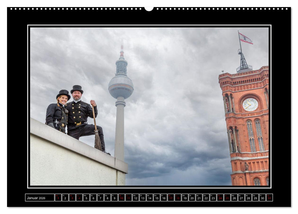 Schornsteinfeger über Berlin - Glückseligkeit (CALVENDO Wandkalender 2026)
