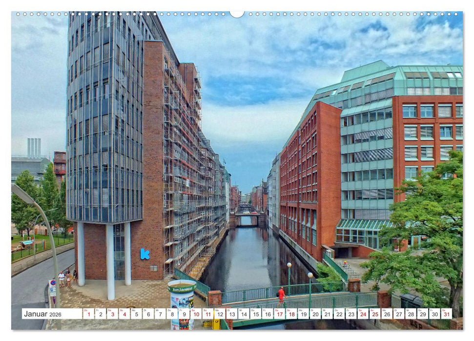 Hamburg an der Elbe – Impressionen eines Sommertages in der Hansestadt (CALVENDO Wandkalender 2026)
