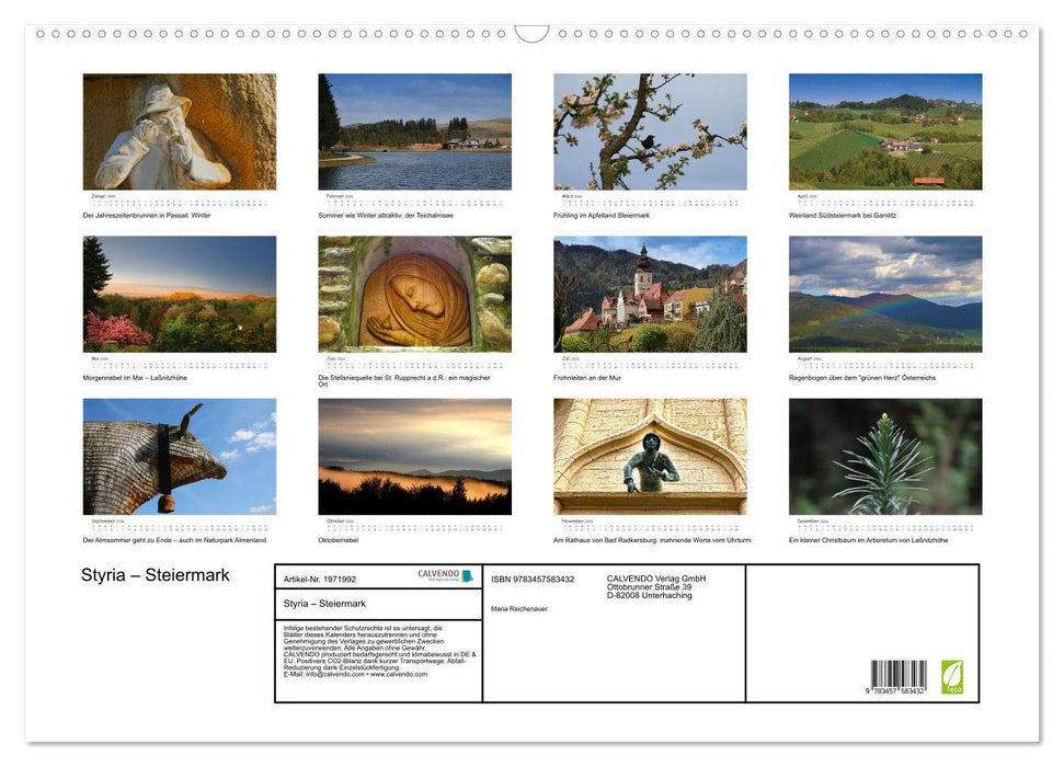 Styria – Steiermark (CALVENDO Wandkalender 2026)