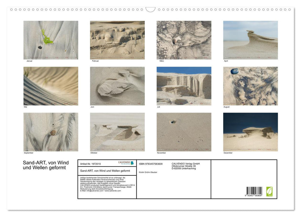 Sand-ART, von Wind und Wellen geformt (CALVENDO Wandkalender 2026)