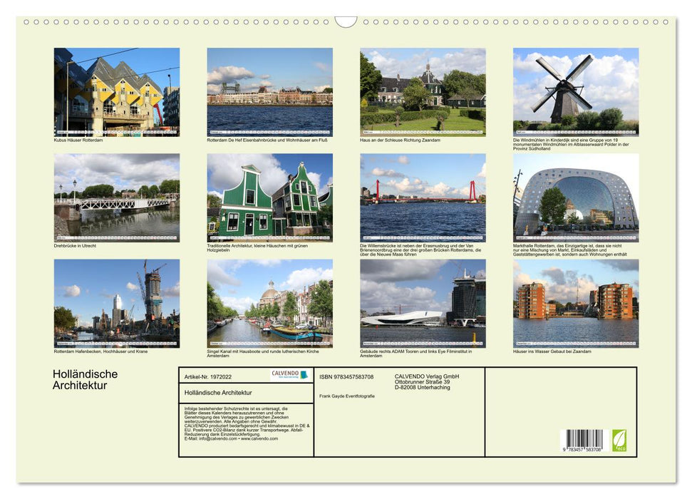 Holländische Architektur (CALVENDO Wandkalender 2026)