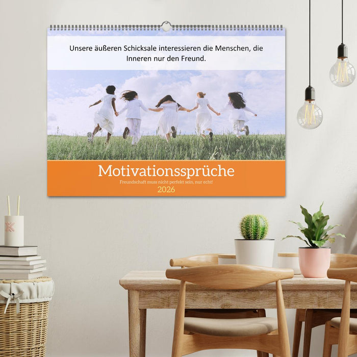 Motivationssprüche Freundschaft (CALVENDO Wandkalender 2026)