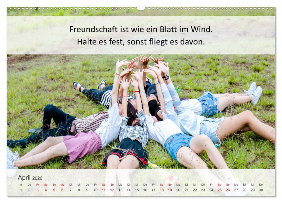 Motivationssprüche Freundschaft (CALVENDO Wandkalender 2026)