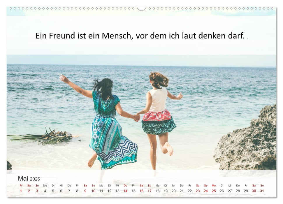 Motivationssprüche Freundschaft (CALVENDO Wandkalender 2026)