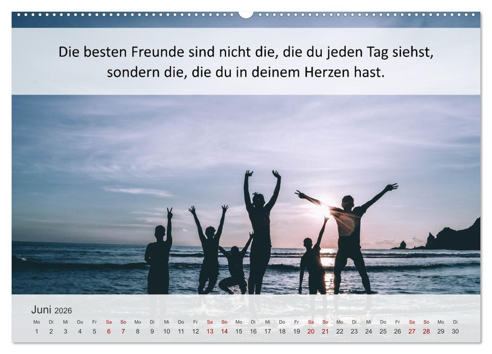 Motivationssprüche Freundschaft (CALVENDO Wandkalender 2026)