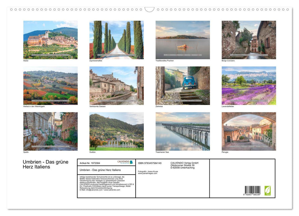 Umbrien - Das grüne Herz Italiens (CALVENDO Wandkalender 2026)