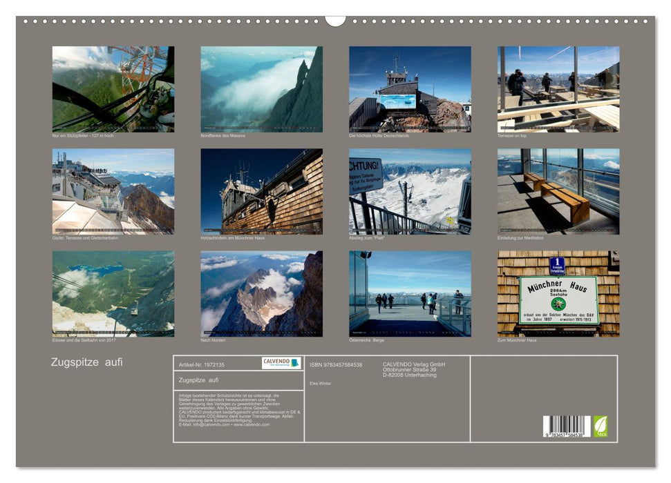 Zugspitze aufi (CALVENDO Wandkalender 2026)
