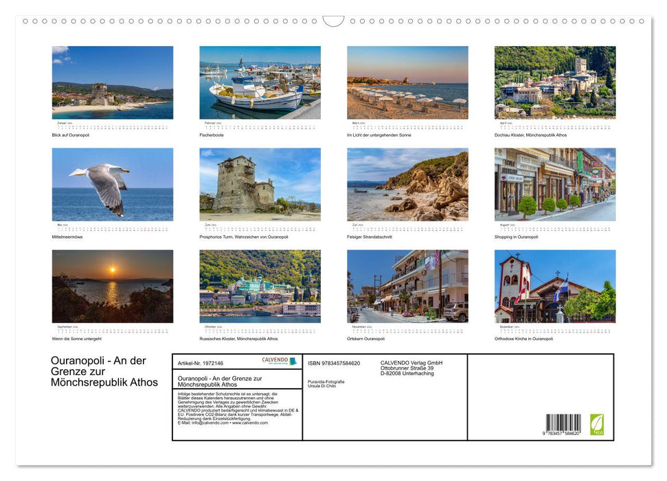 Ouranopoli - An der Grenze zur Mönchsrepublik Athos (CALVENDO Wandkalender 2026)