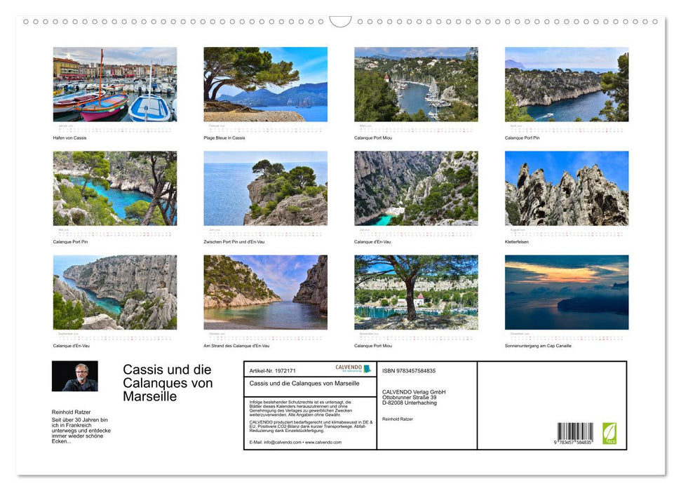 Cassis und die Calanques von Marseille (CALVENDO Wandkalender 2026)